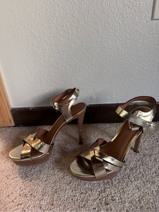 Coach Shoes - Coach Metallic Gold Platform High Heel Sandals